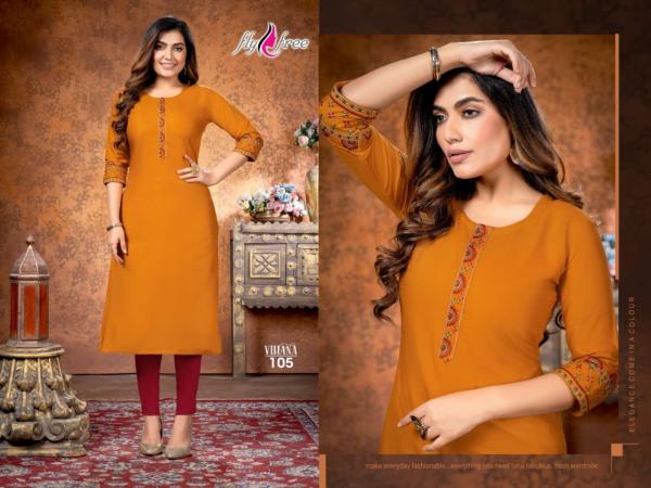 Fly Free Vihana Rayon Designer Casual Wear Kurti Collection